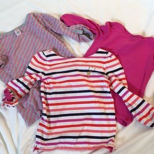 Lot of Gymboree 3/4 length sleeve t-shirts.